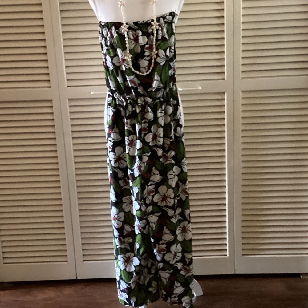 Floral hibiscus Strapless Jumpsuit